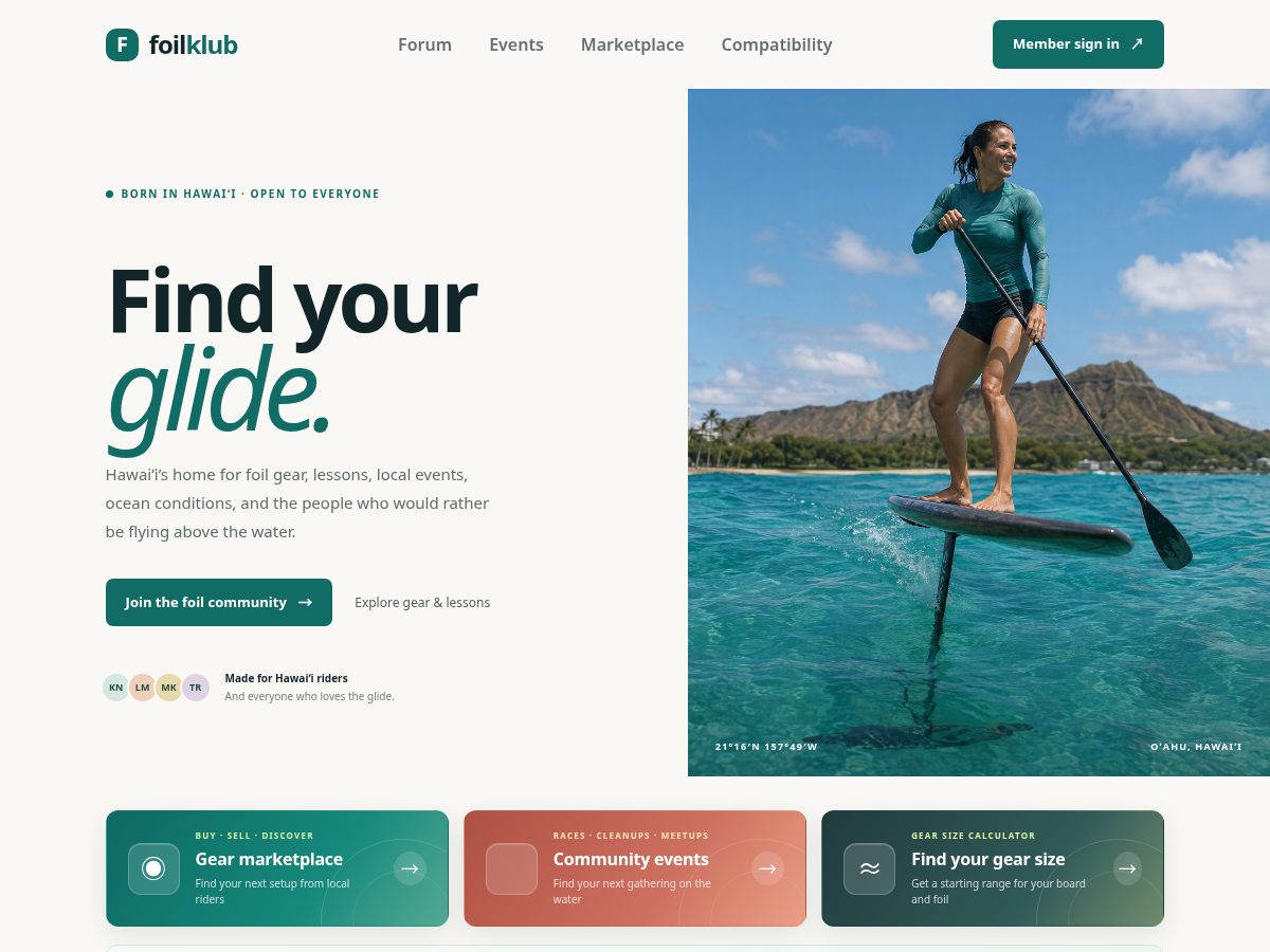 Landing-page snapshot of foilklub.com