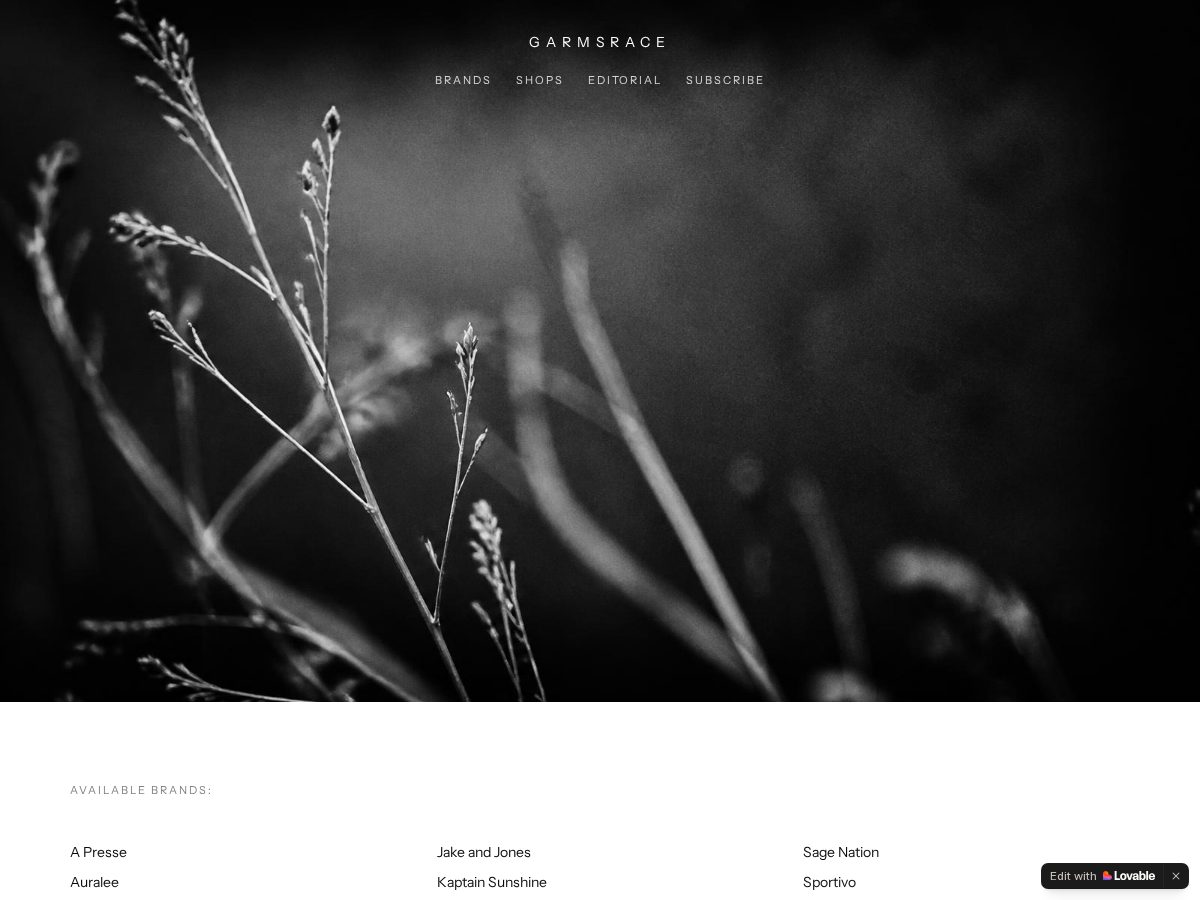 Landing-page snapshot of garmsrace.com