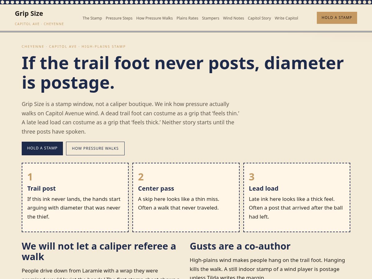 Landing-page snapshot of gripsizelab.shop