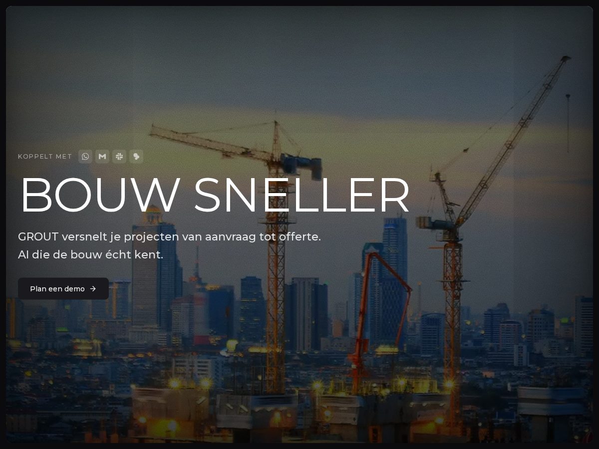 Landing-page snapshot of grout.work
