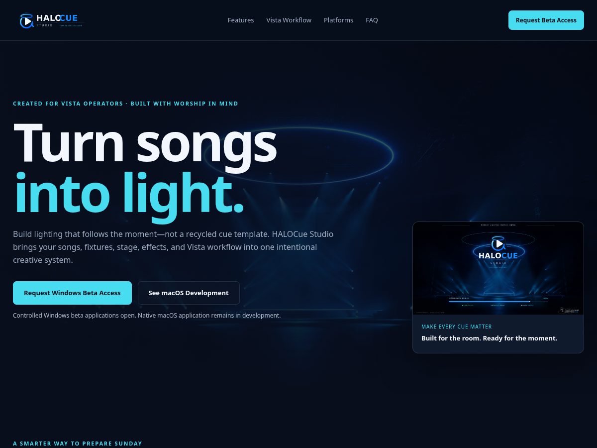 Landing-page snapshot of halocuestudio.com