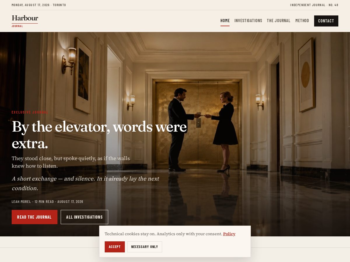 Landing-page snapshot of harbourjournal.click