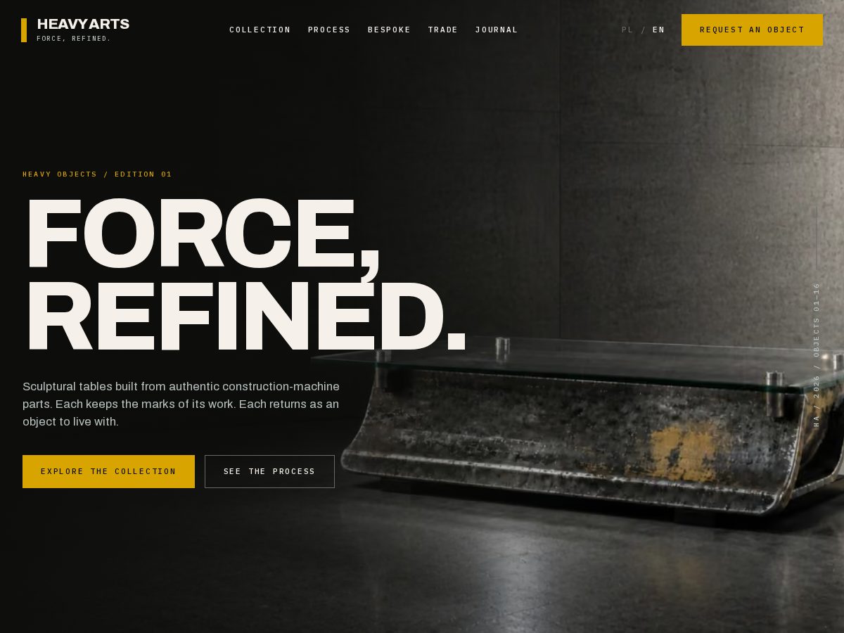 Landing-page snapshot of heavyarts.studio