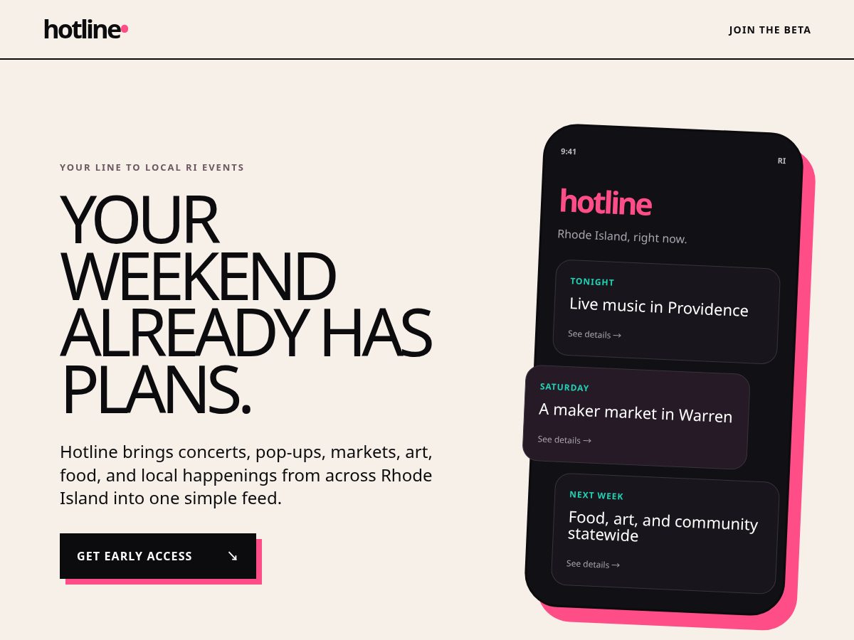 Landing-page snapshot of hotline-events.com