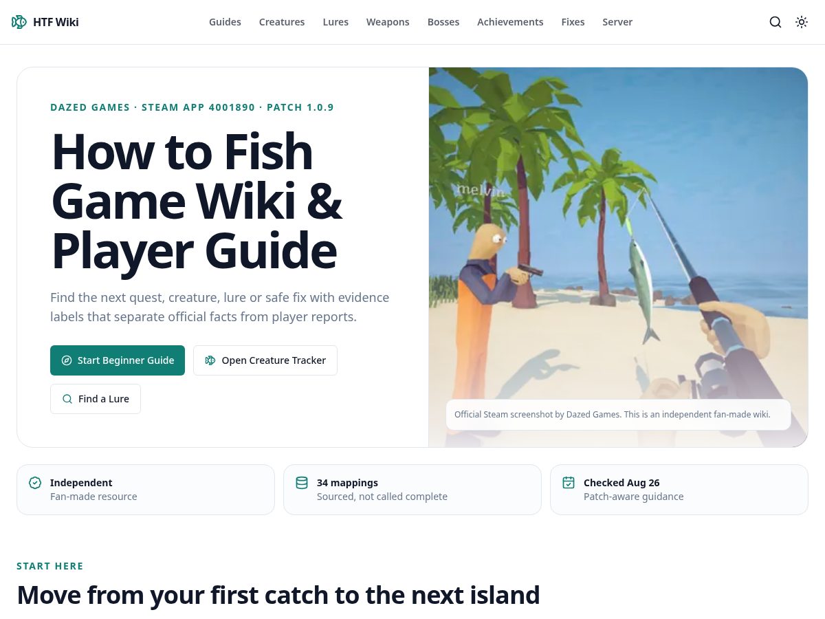 Landing-page snapshot of howtofish-game.org