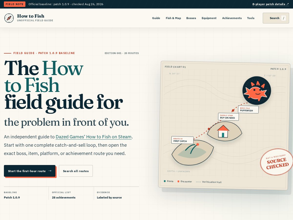 Landing-page snapshot of howtofish.world