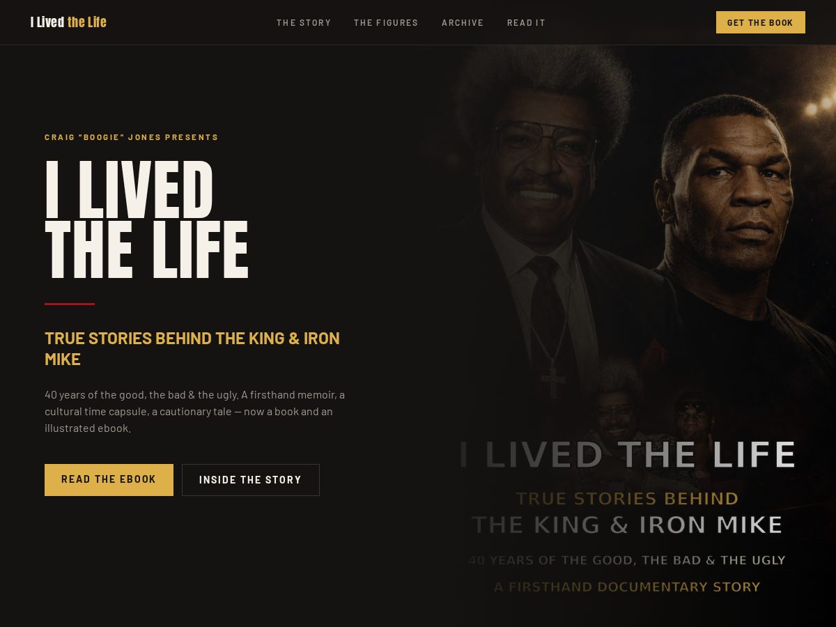 Landing-page snapshot of ilivedthelife.com