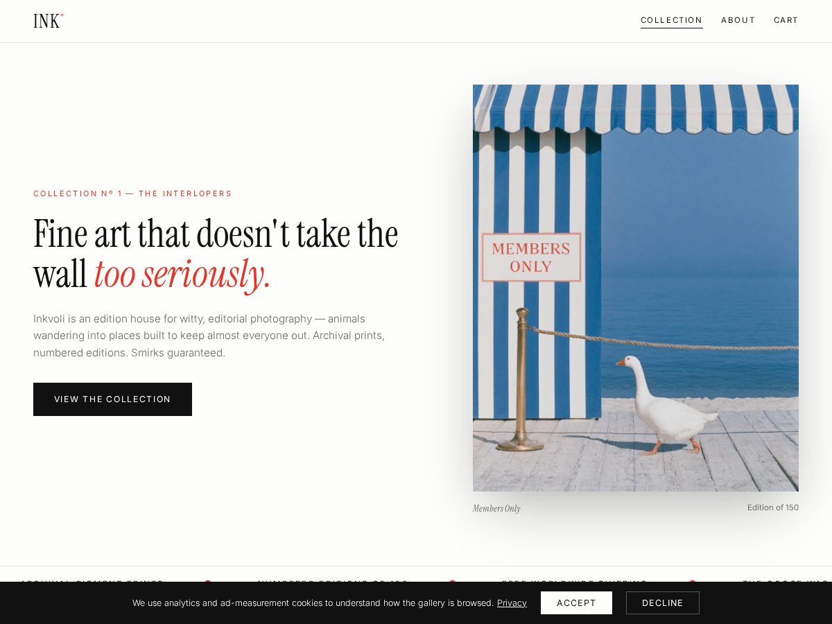 Landing-page snapshot of inkvoli.com