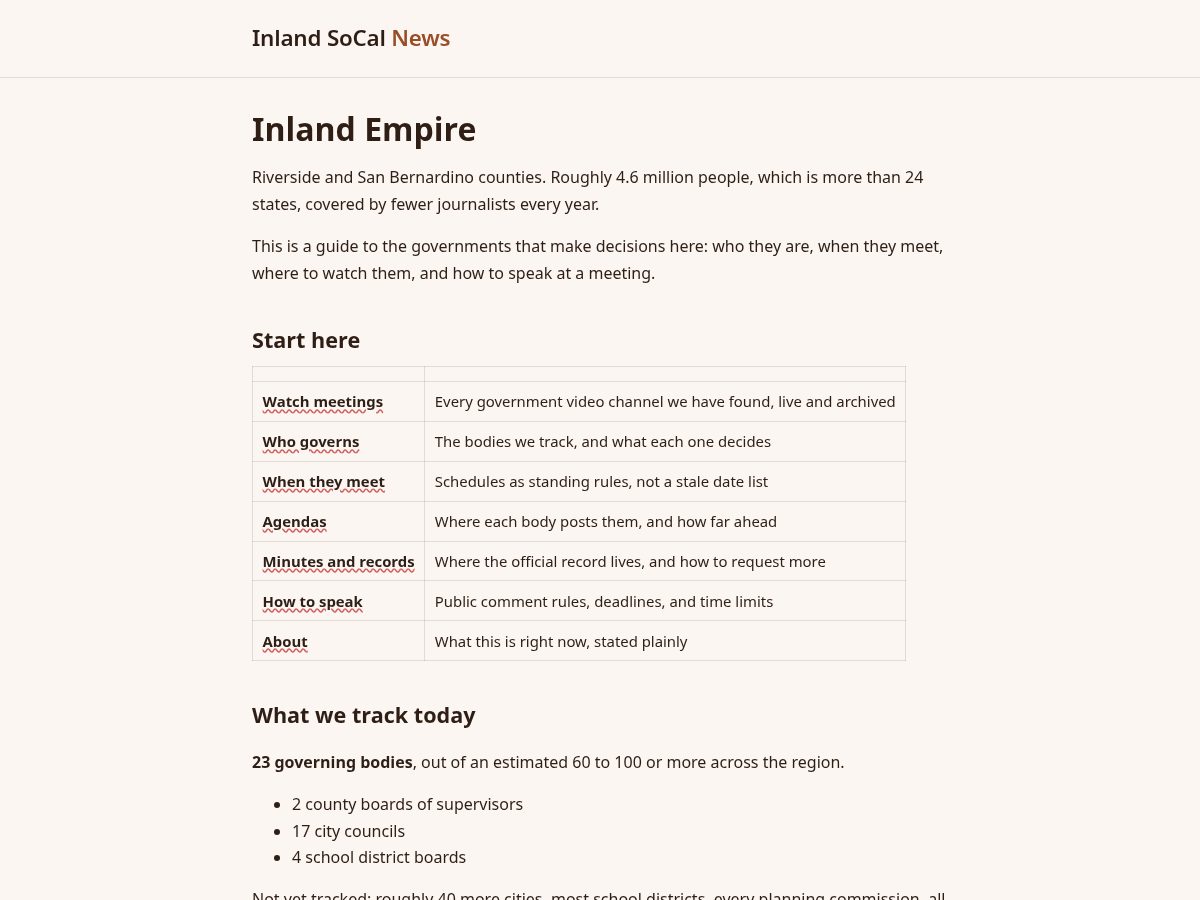 Landing-page snapshot of inlandsocal.news