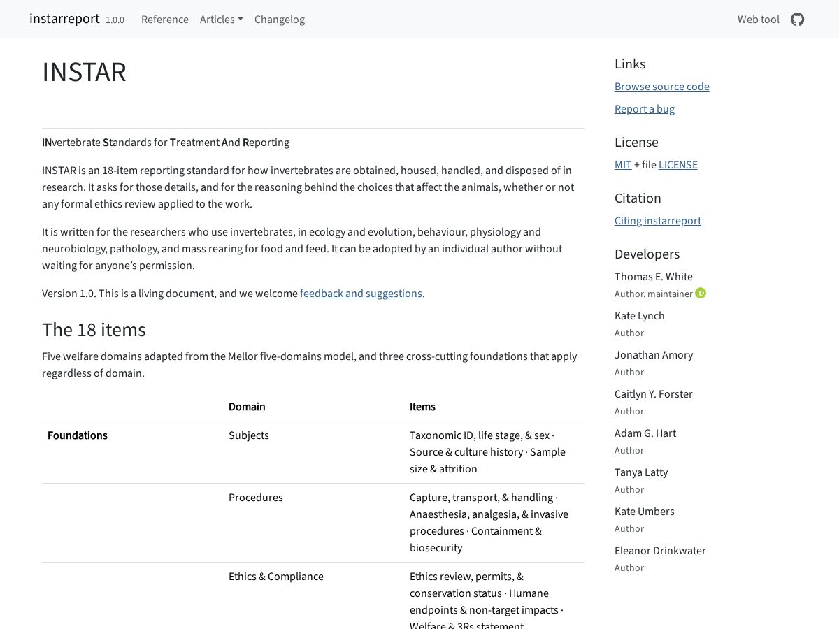 Landing-page snapshot of instar-statement.org