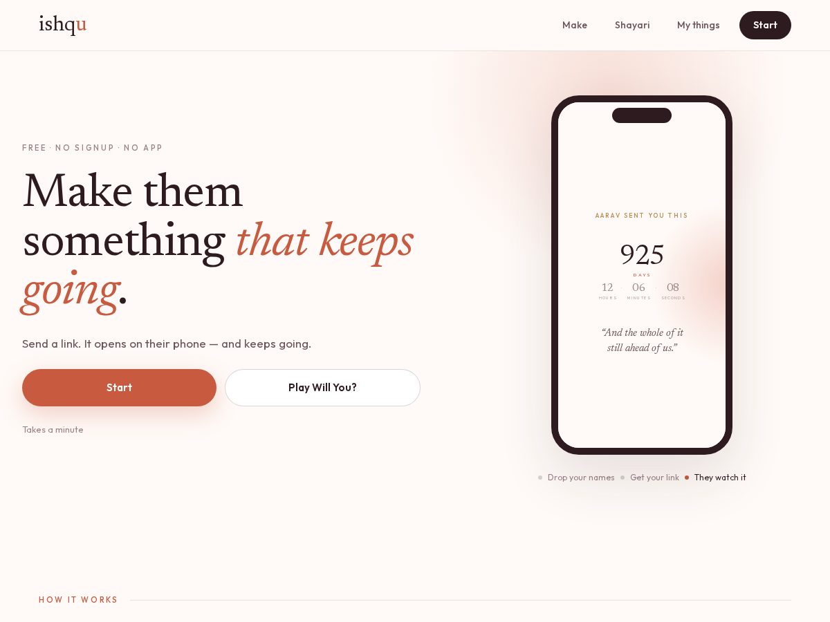 Landing-page snapshot of ishqu.com