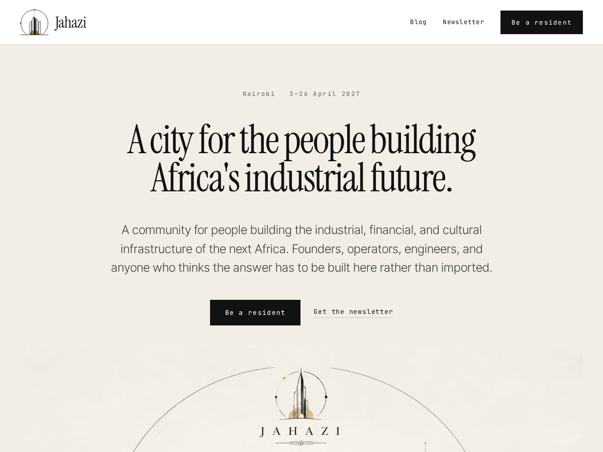 Landing-page snapshot of jahazi.city