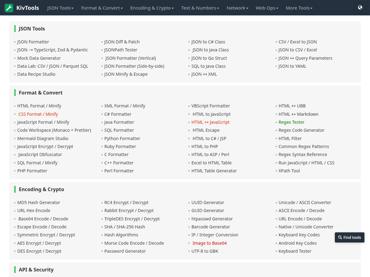 Landing-page snapshot of kivtools.com
