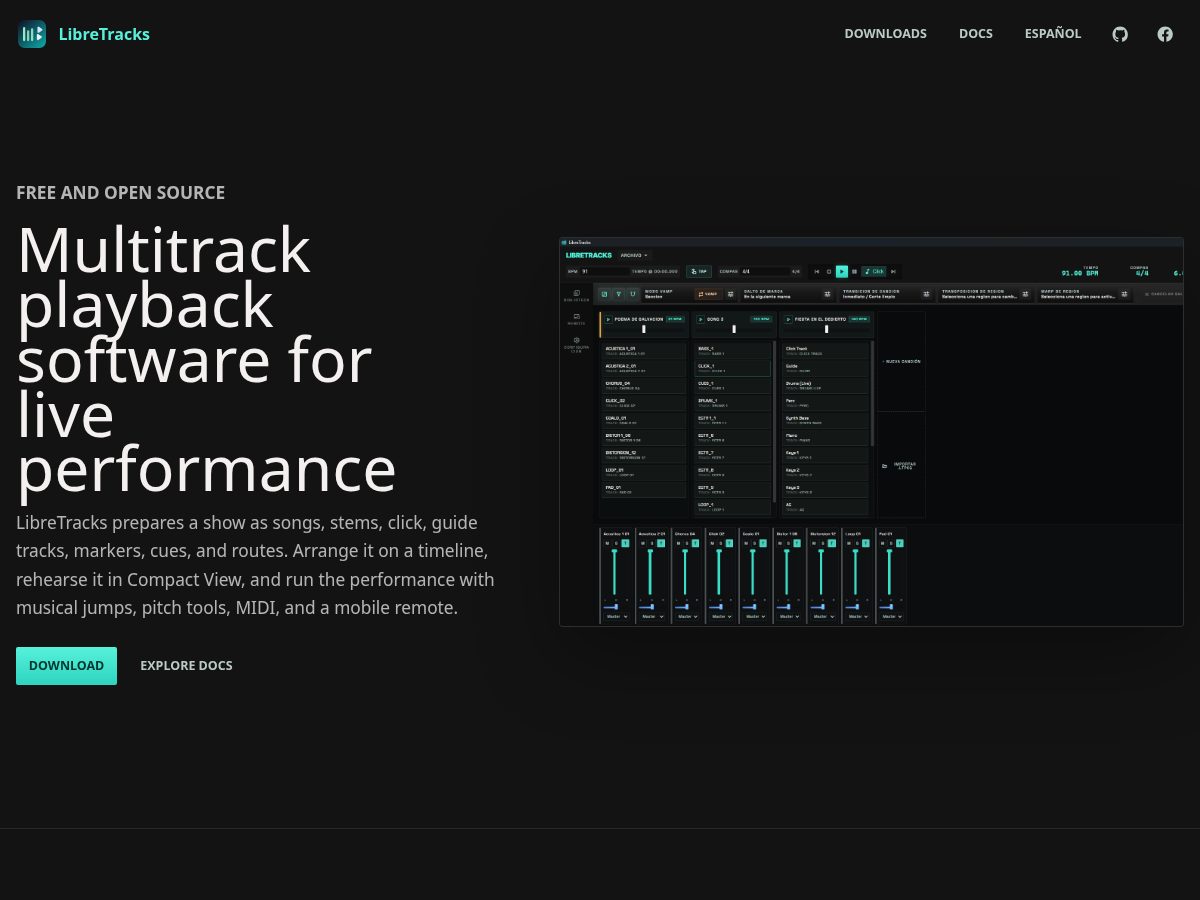 Landing-page snapshot of libretracks.com