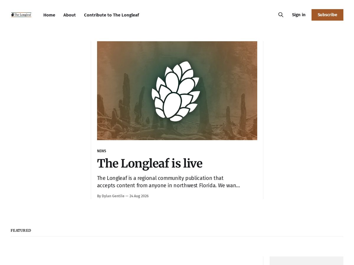 Landing-page snapshot of longleaffl.com