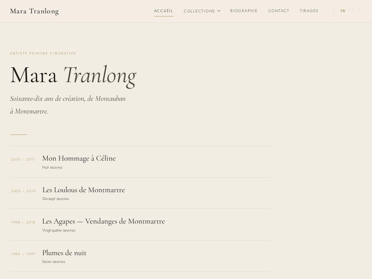Landing-page snapshot of mara-tranlong.com