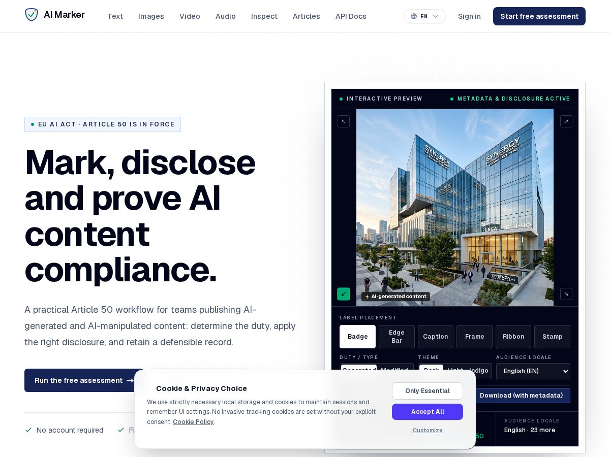 Landing-page snapshot of markaimedia.net