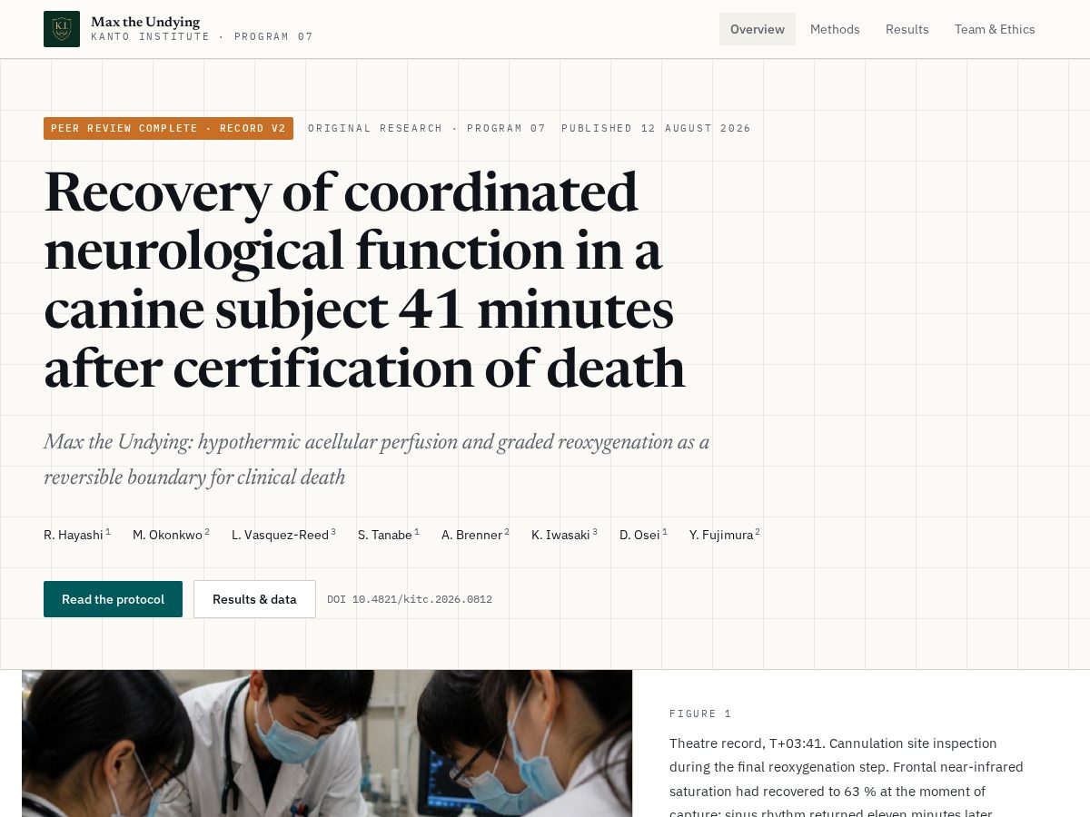 Landing-page snapshot of maxtheundying.today