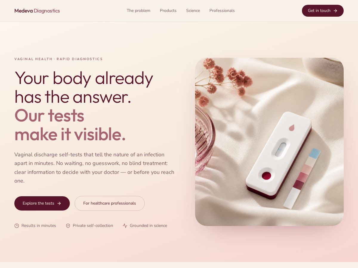 Landing-page snapshot of medevadx.com