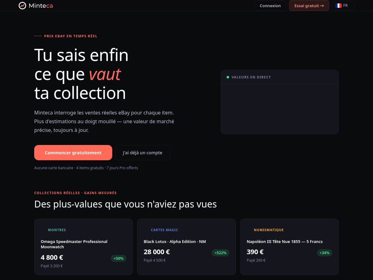 Landing-page snapshot of minteca.com