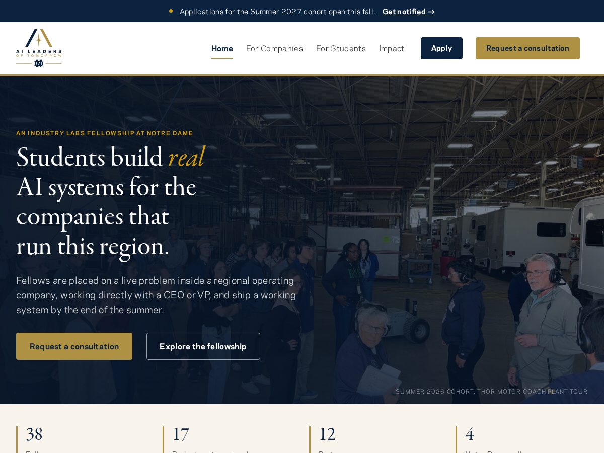 Landing-page snapshot of ndaileaders.org