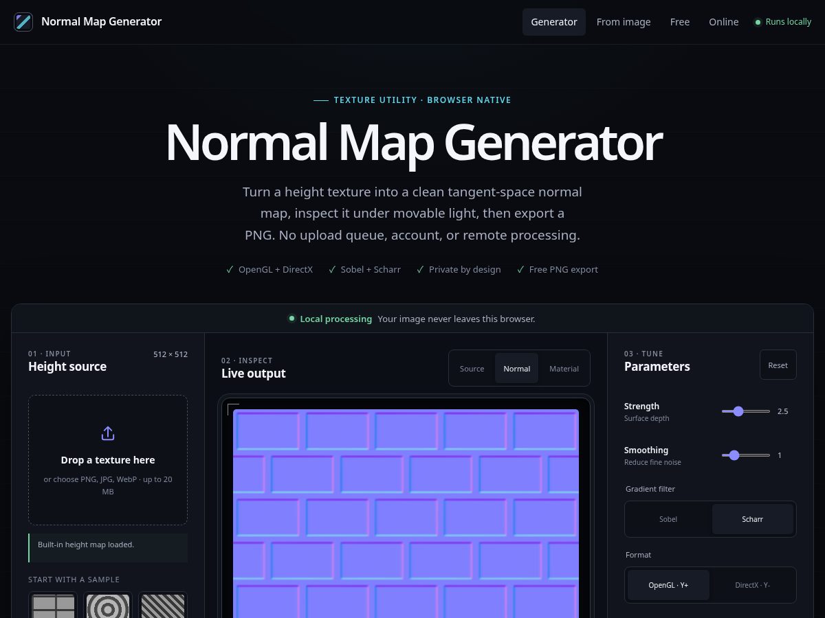 Landing-page snapshot of normalmapbench.com