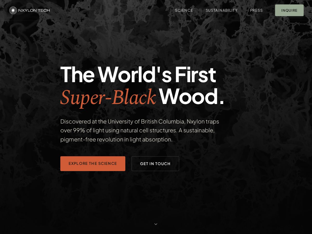 Landing-page snapshot of nxylontech.com