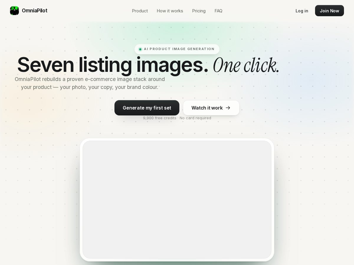 Landing-page snapshot of omniapilot.com