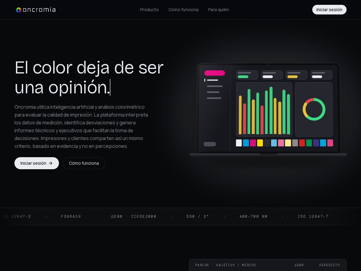 Landing-page snapshot of oncromia.com