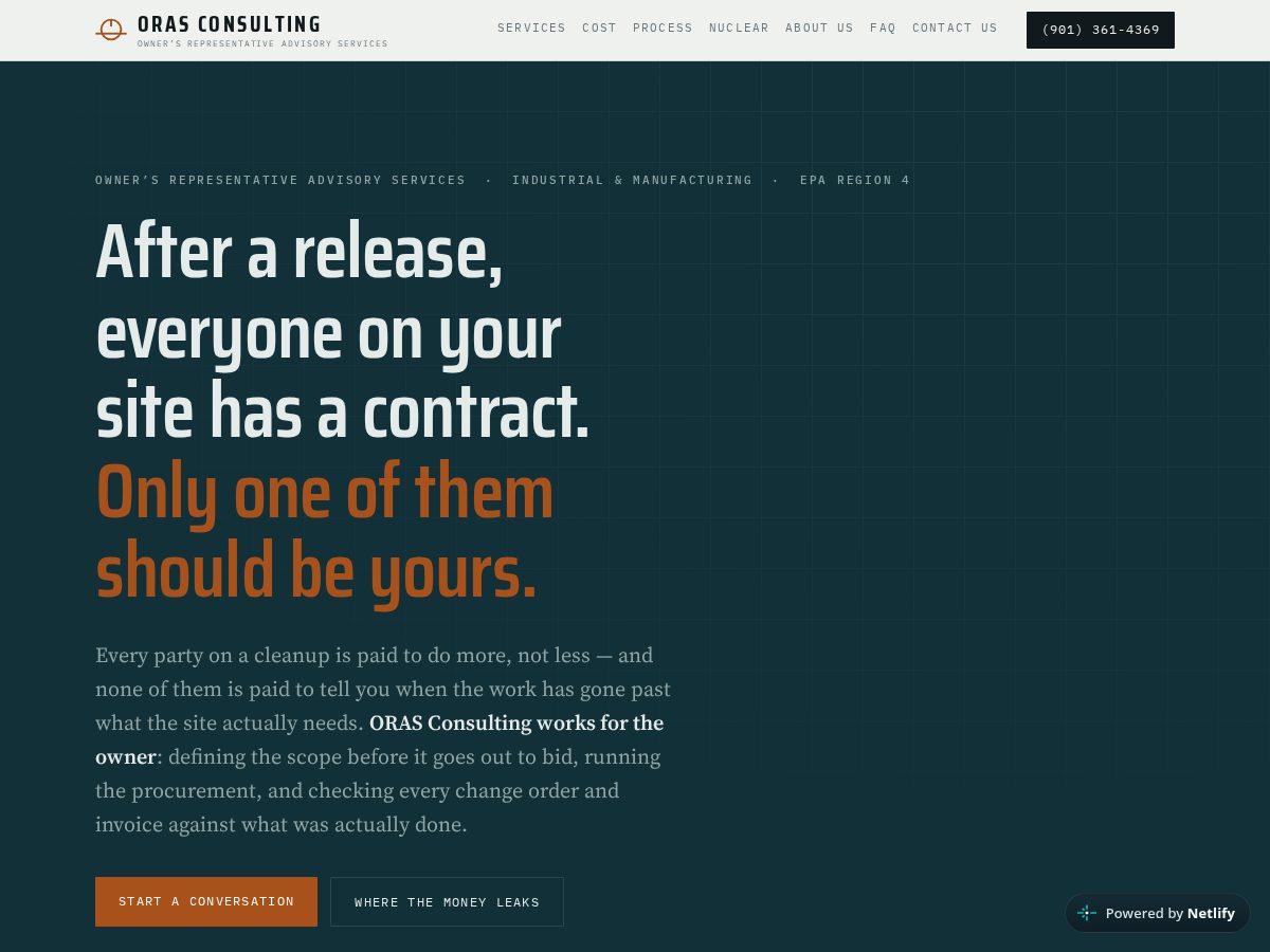 Landing-page snapshot of orasconsulting.com