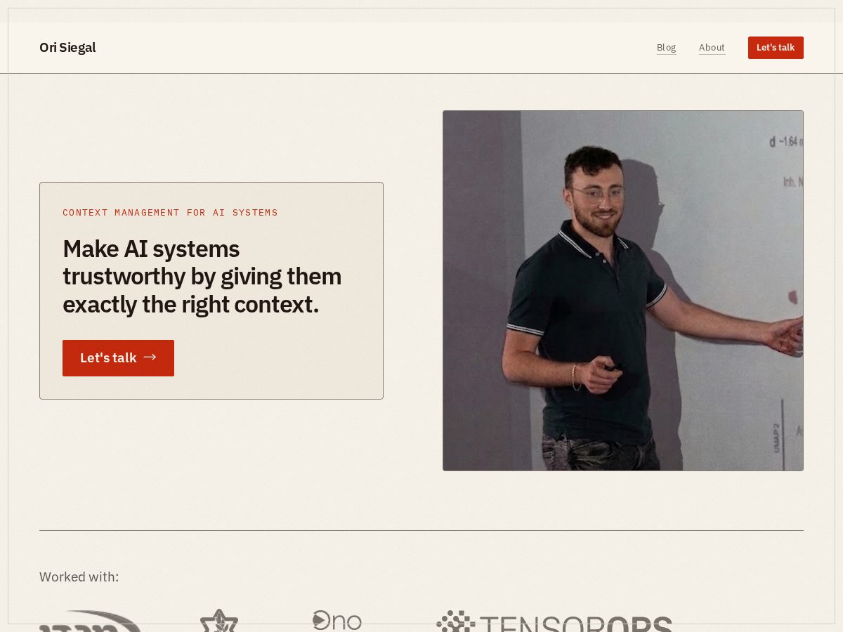 Landing-page snapshot of orisiegal.com