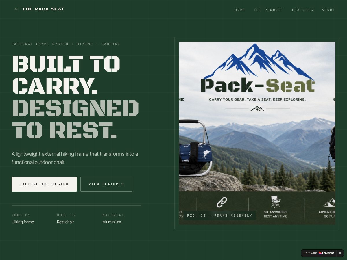 Landing-page snapshot of packseat.app