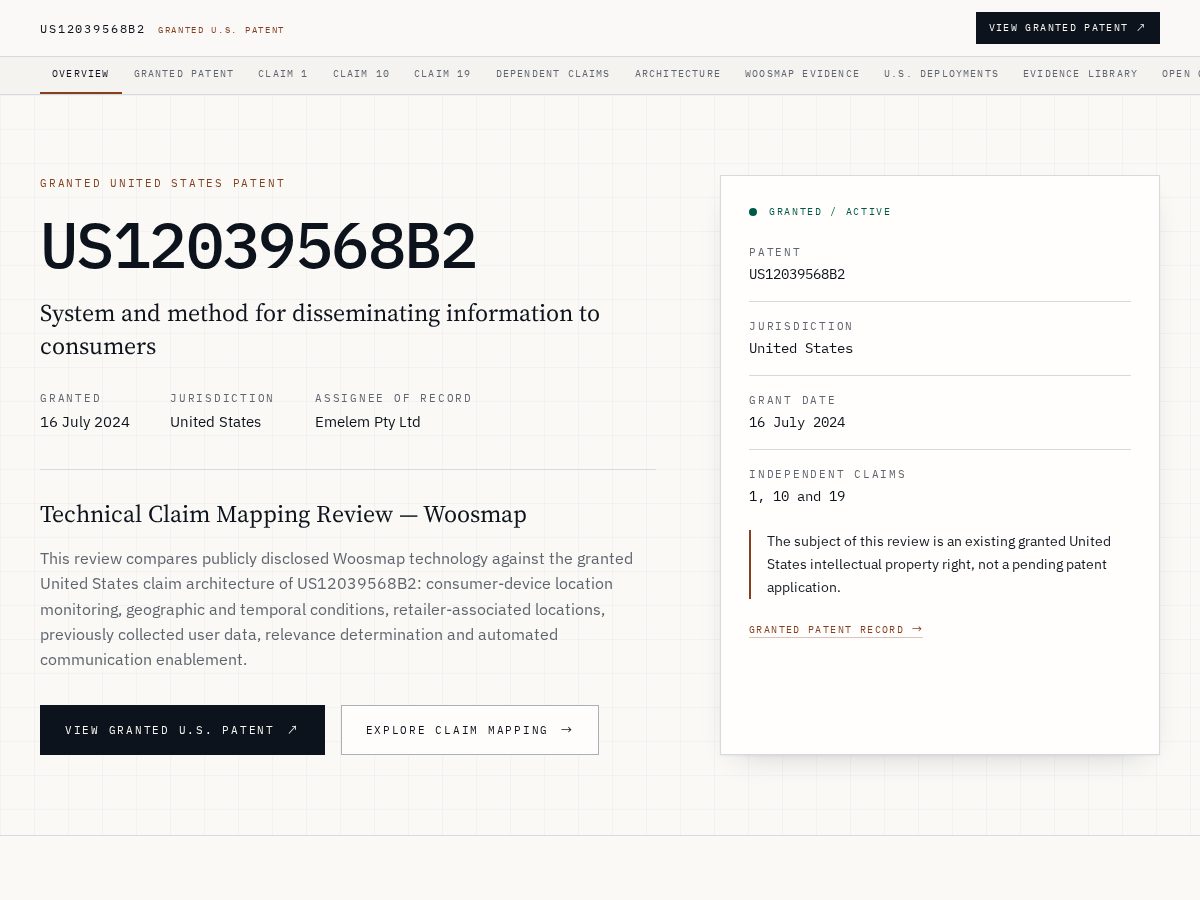 Landing-page snapshot of patentconnect.world
