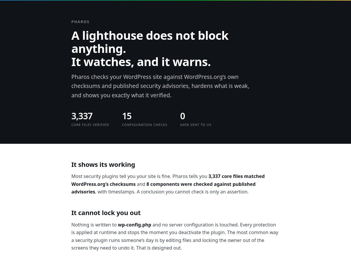 Landing-page snapshot of pharos-secure.com
