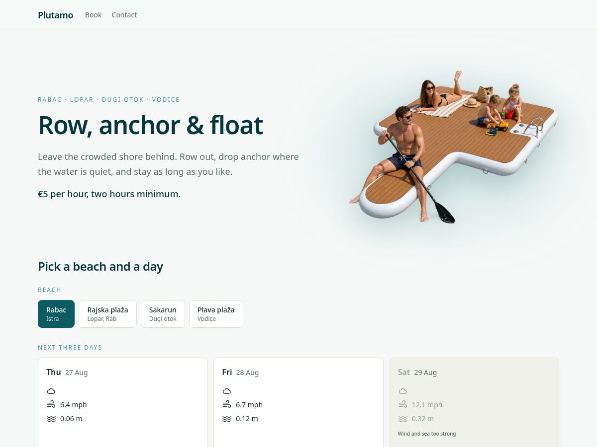 Landing-page snapshot of plutamo.com