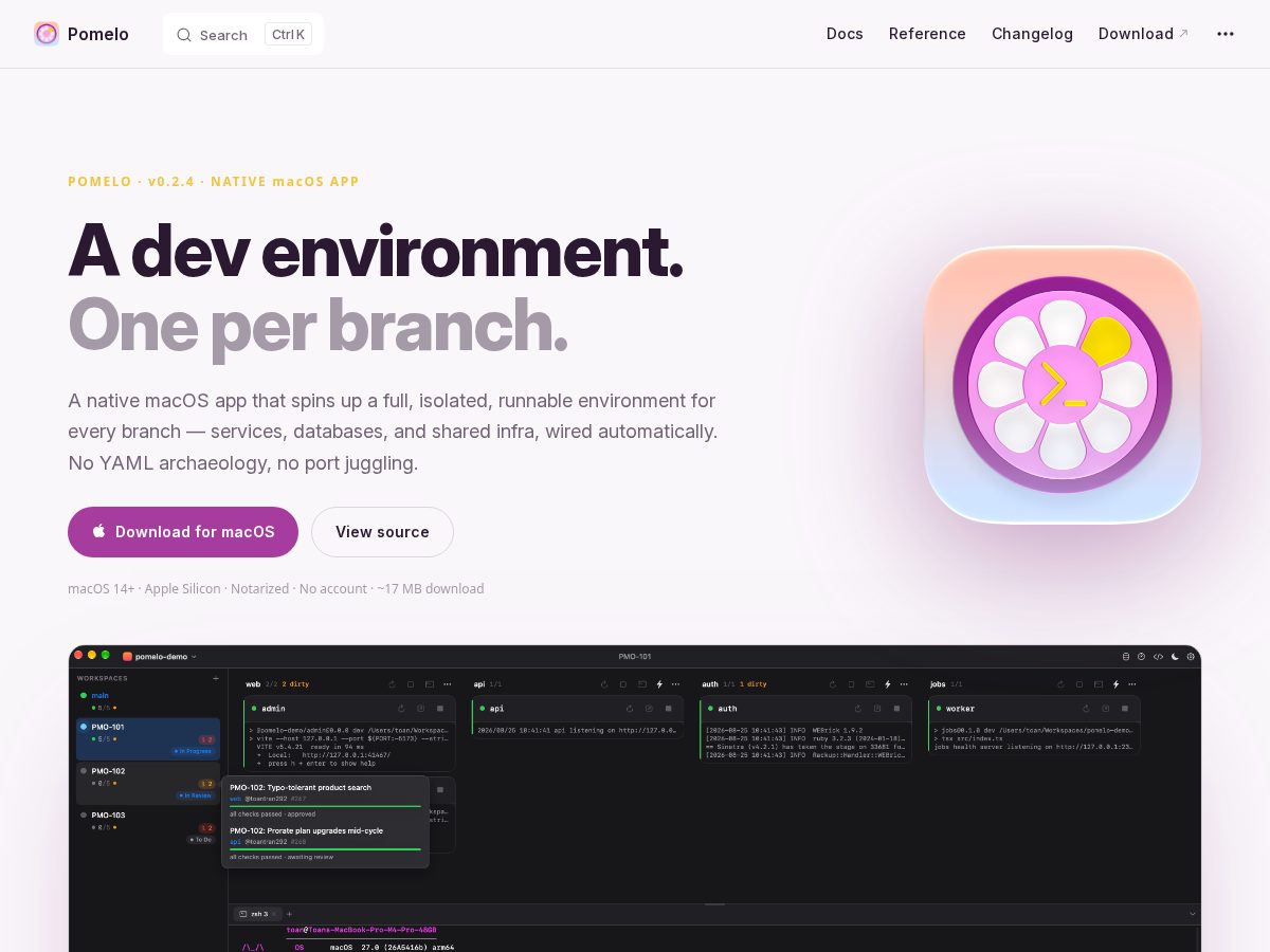 Landing-page snapshot of pomelohq.app