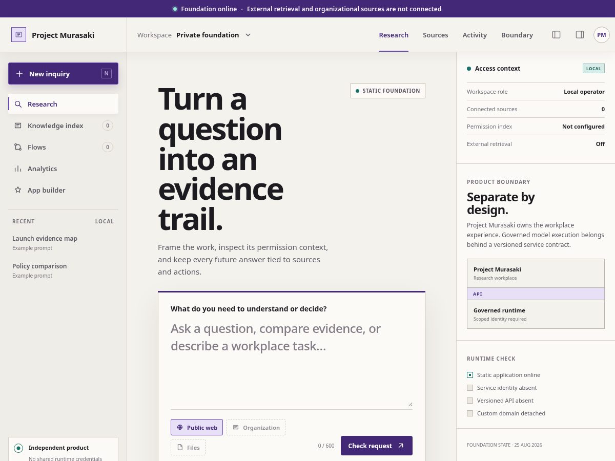 Landing-page snapshot of projectmurasaki.com
