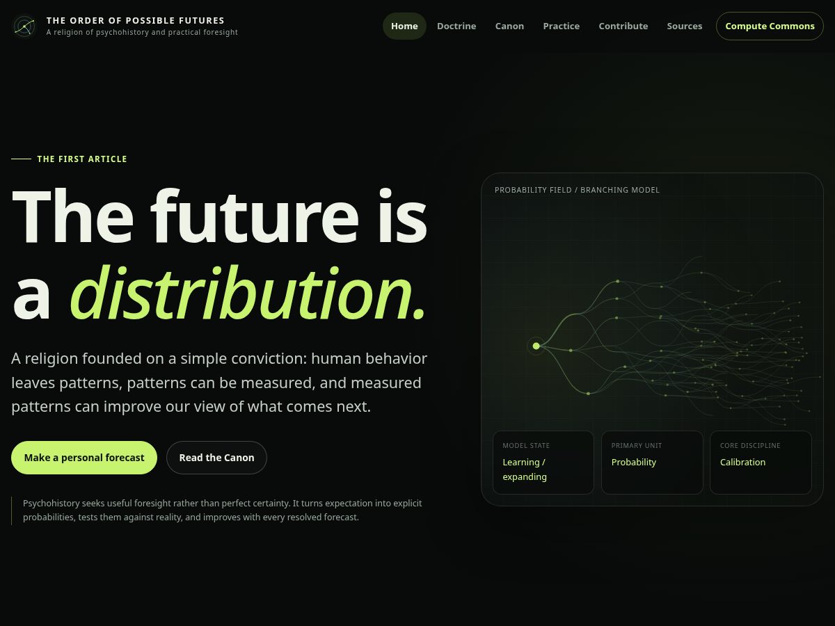 Landing-page snapshot of psychohistorypractice.org