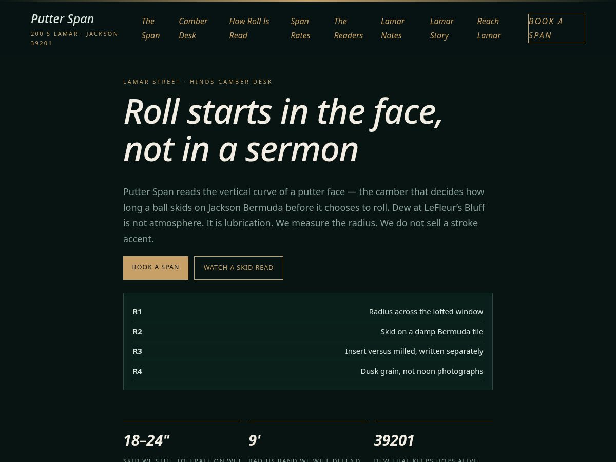 Landing-page snapshot of putterspan.click