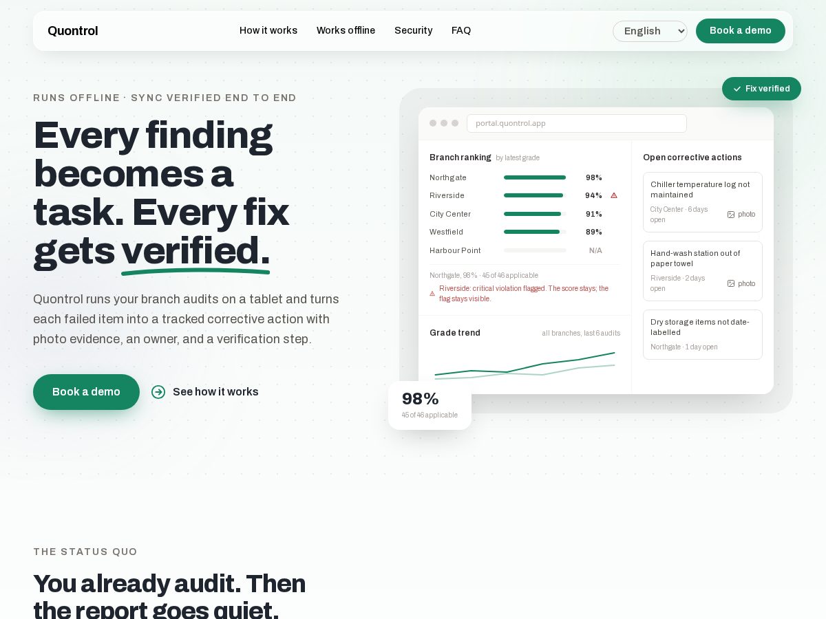 Landing-page snapshot of quontrol.app