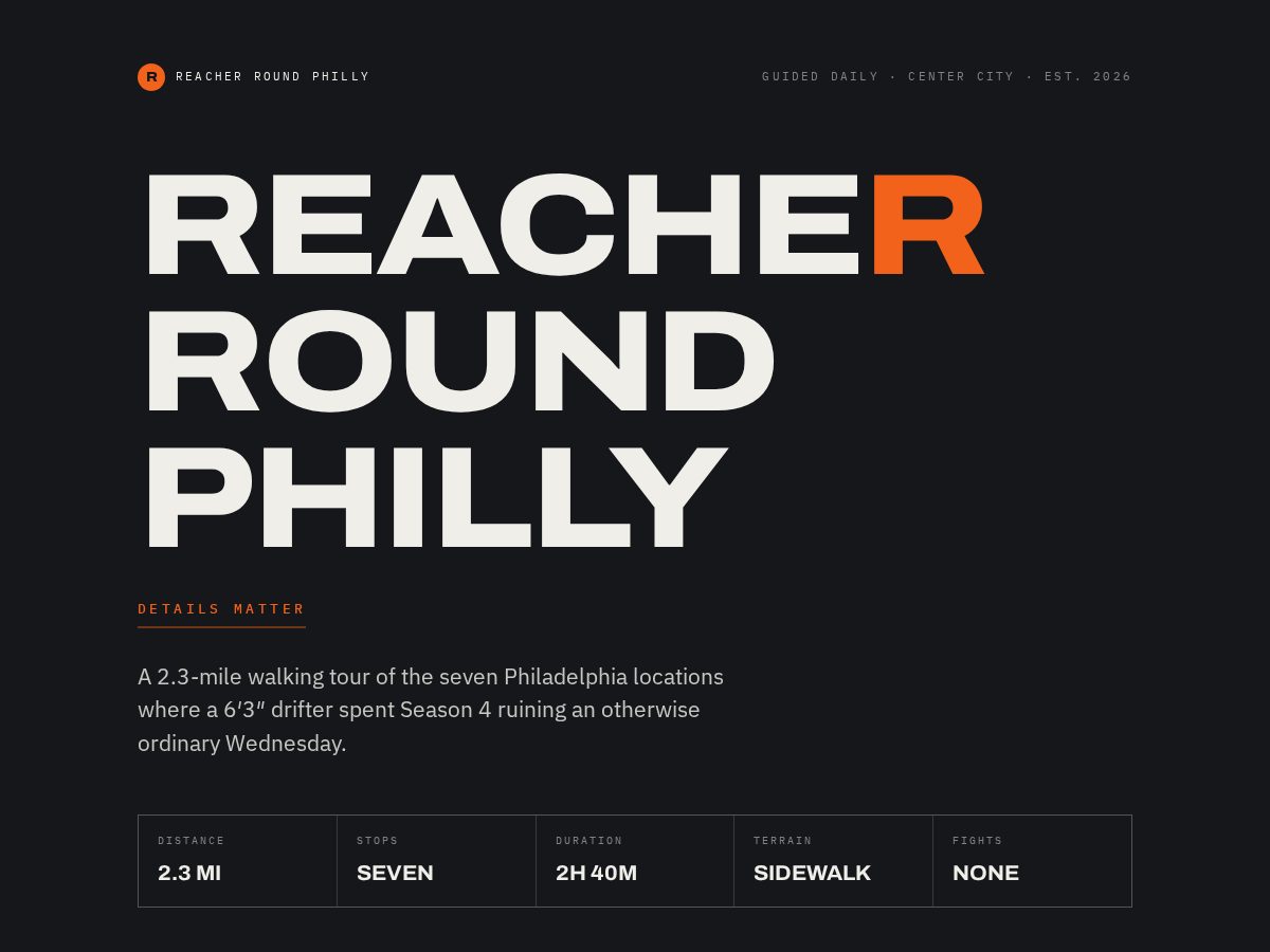 Landing-page snapshot of reacherroundphilly.com