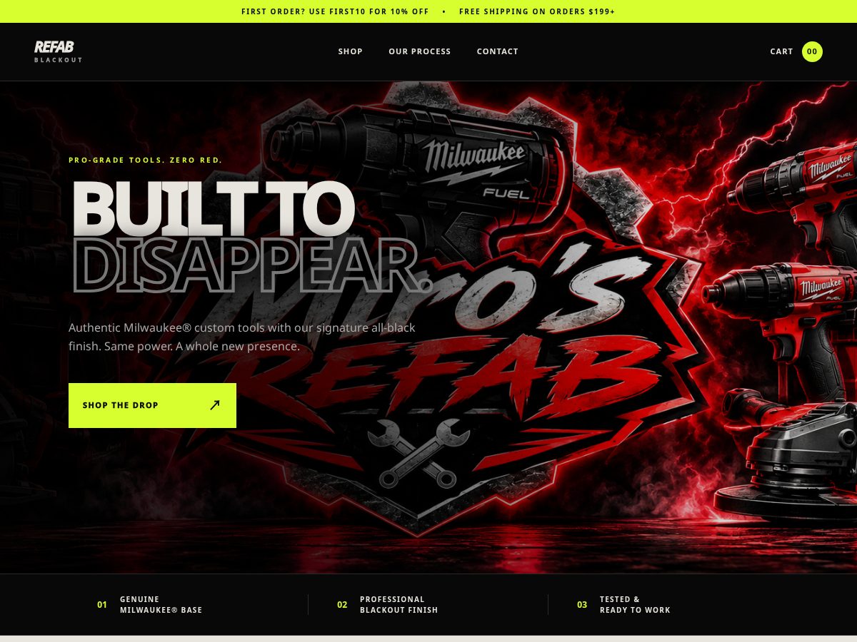 Landing-page snapshot of refabblackout.com