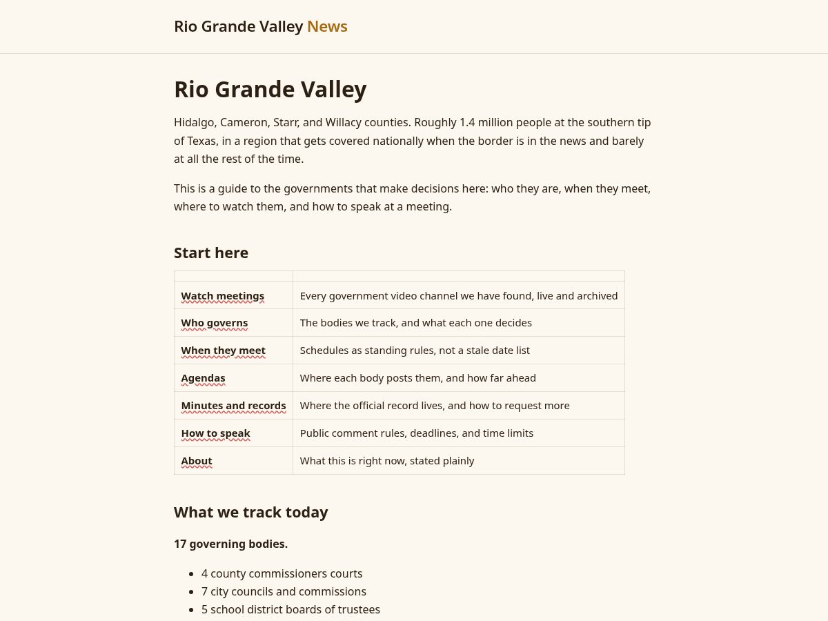 Landing-page snapshot of riograndevalley.news