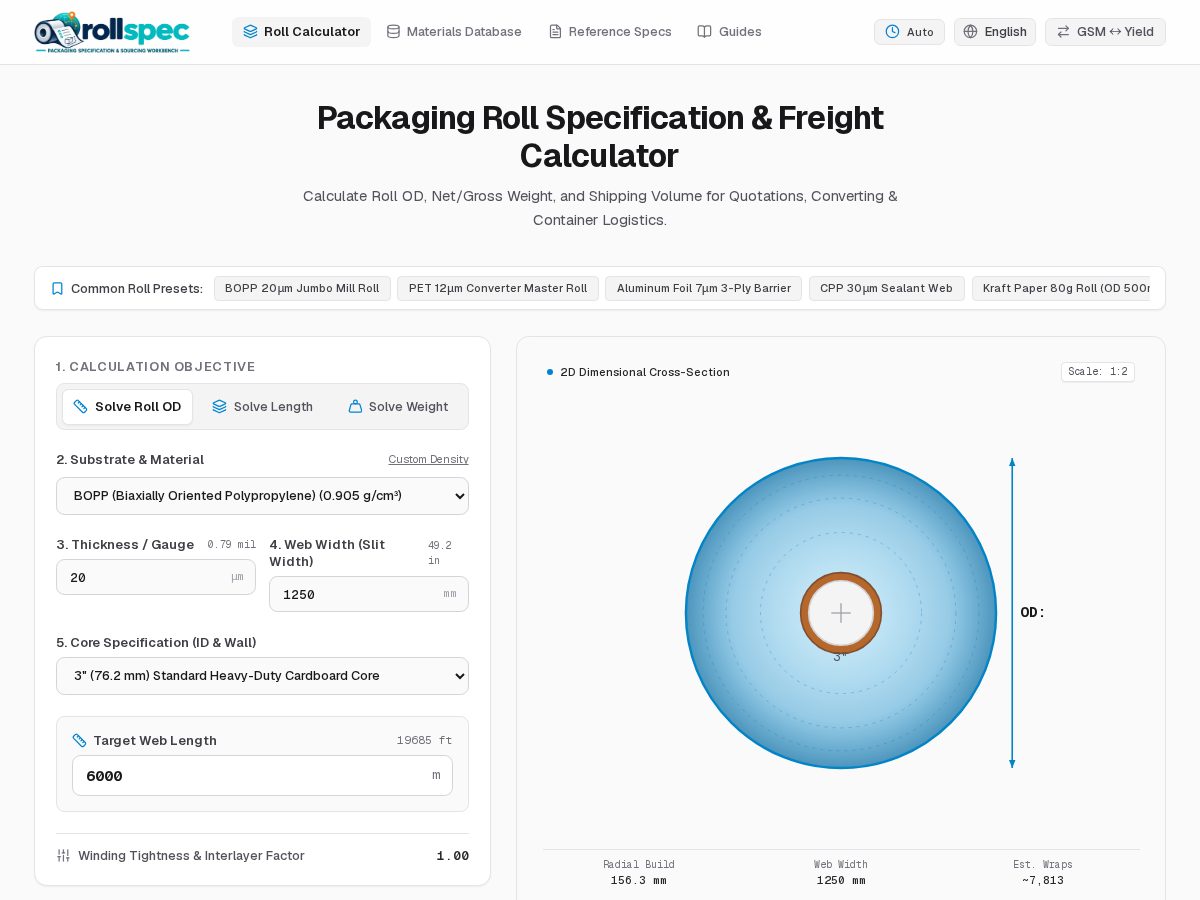 Landing-page snapshot of rollspec.com