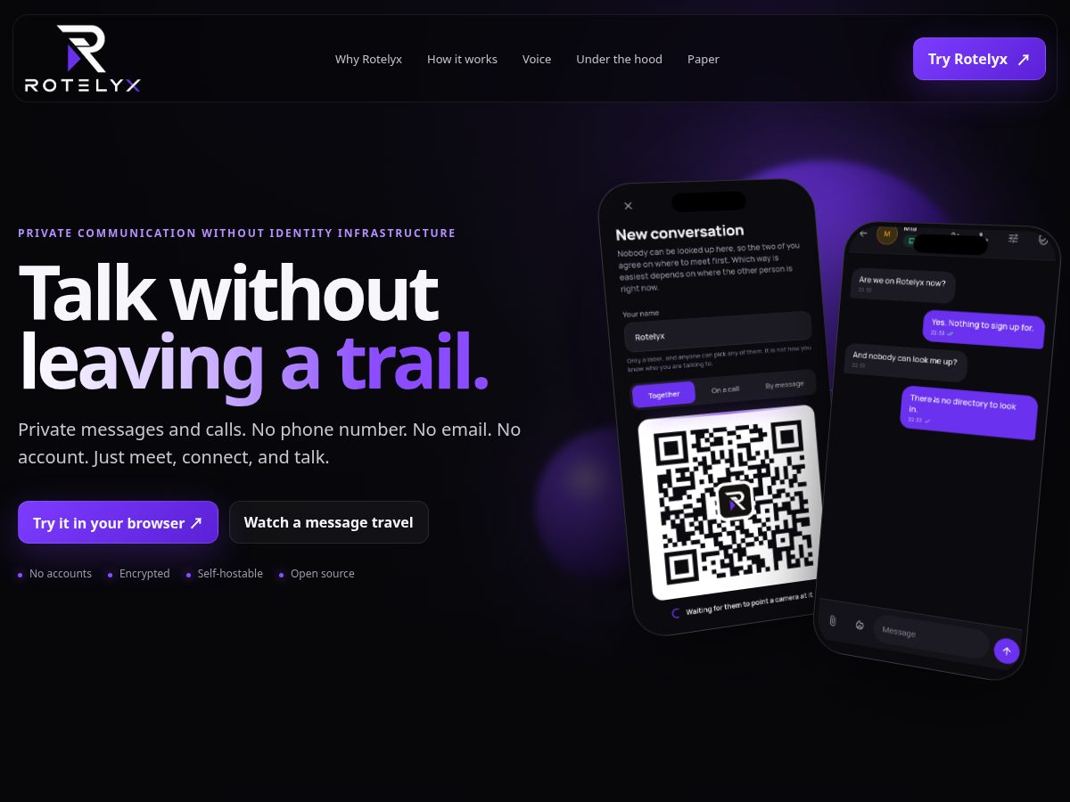 Landing-page snapshot of rotelyx.com