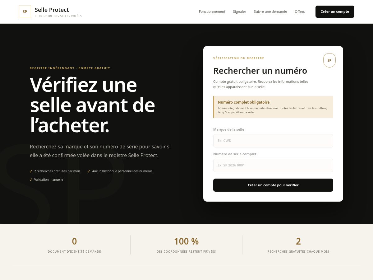 Landing-page snapshot of selle-protect.com
