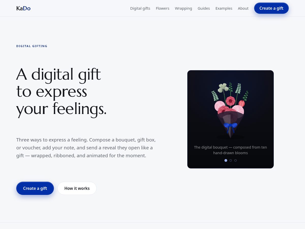 Landing-page snapshot of sendkado.app