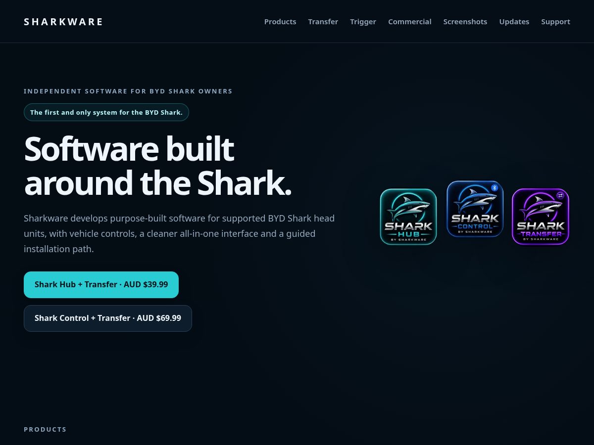 Landing-page snapshot of sharkwarehub.com