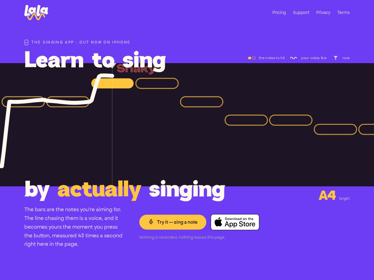 Landing-page snapshot of singwithlala.com