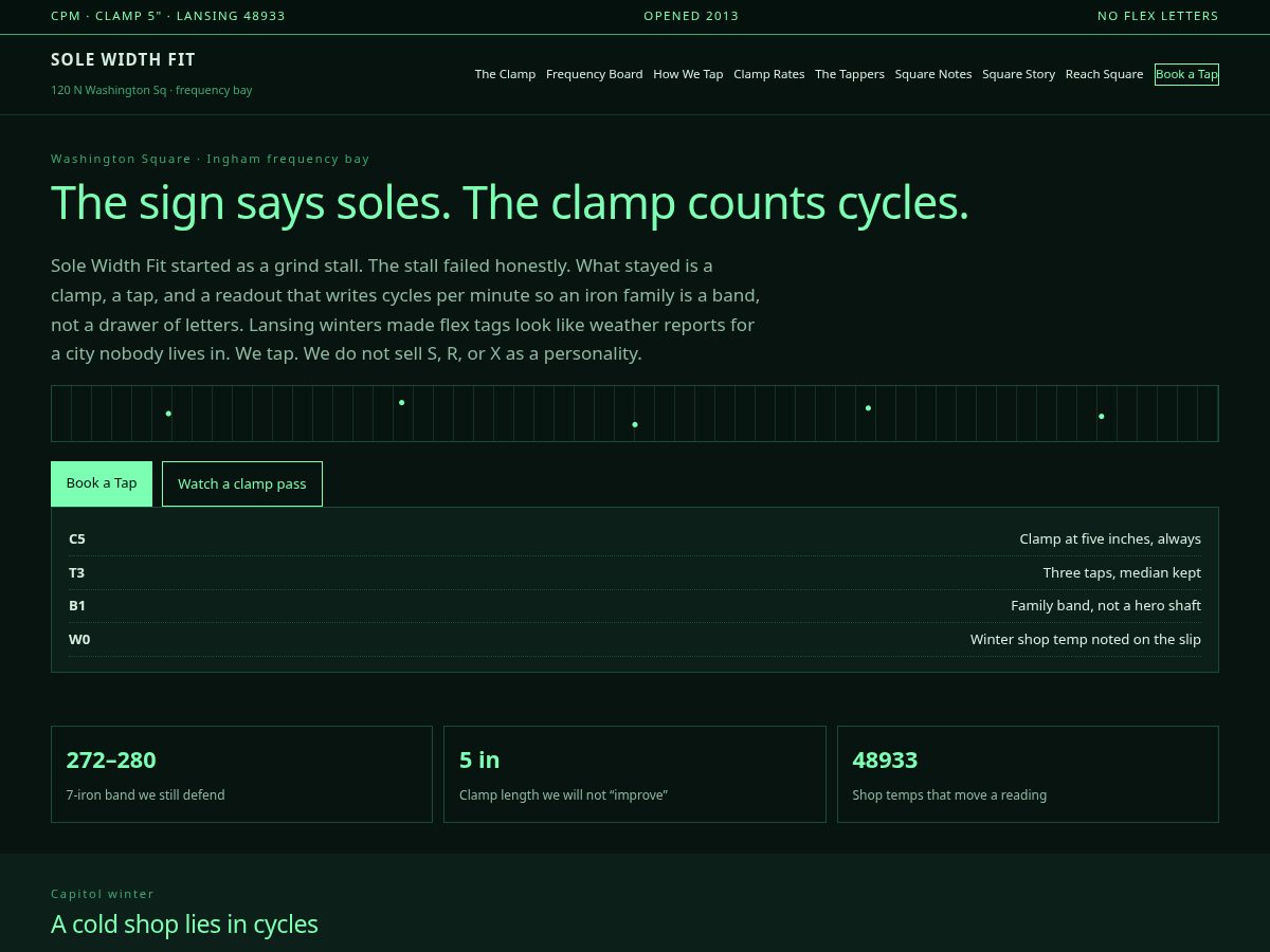 Landing-page snapshot of solewidthfit.top